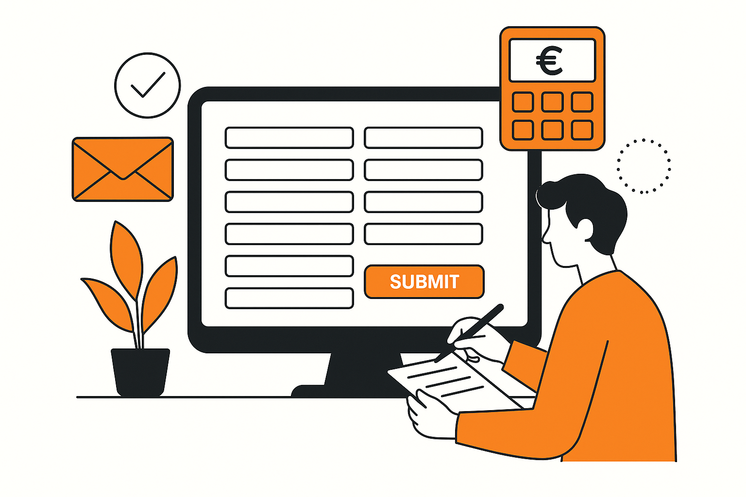 Illustratie offerte aanvraag OranjeDiensten